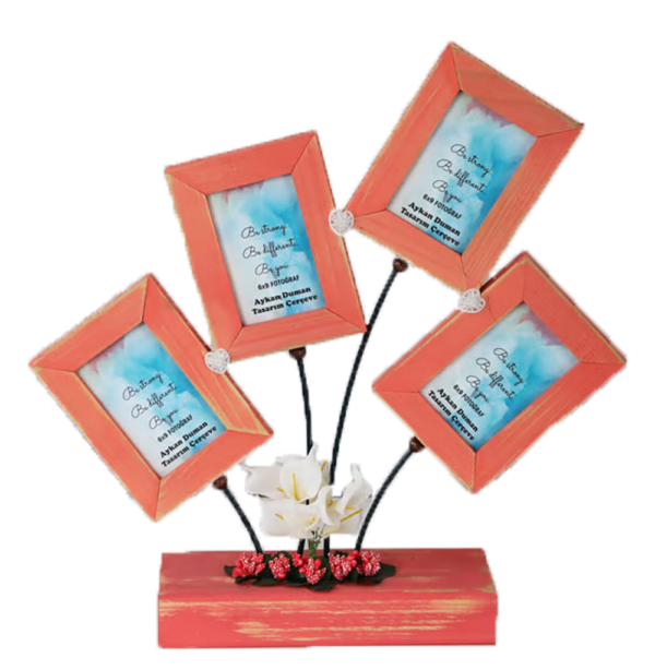 Çerçeve ahşap el yapımı çerçeveler (kırmızı)