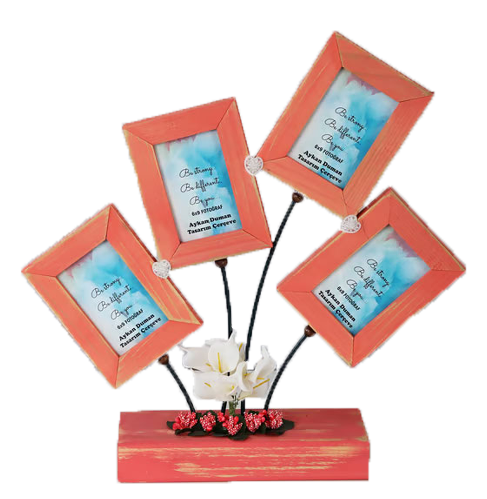 Çerçeve ahşap el yapımı çerçeveler (kırmızı)