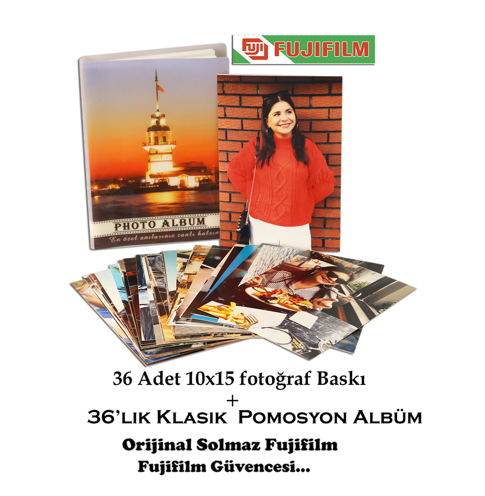 36 adet 10×15 Fotoğraf baskı+Fotoğraf Albümü 36'lık 10x15